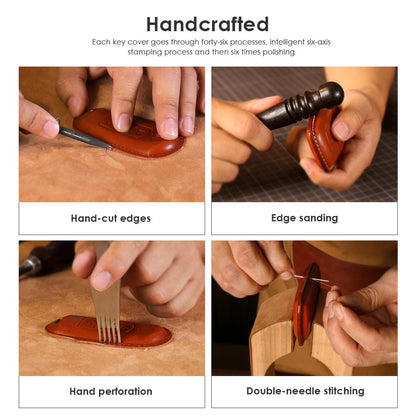 Handmade Leather Keychain for Tesla Model 3/Y