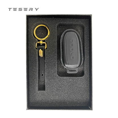 Handmade Leather Keychain for Tesla Model 3/Y
