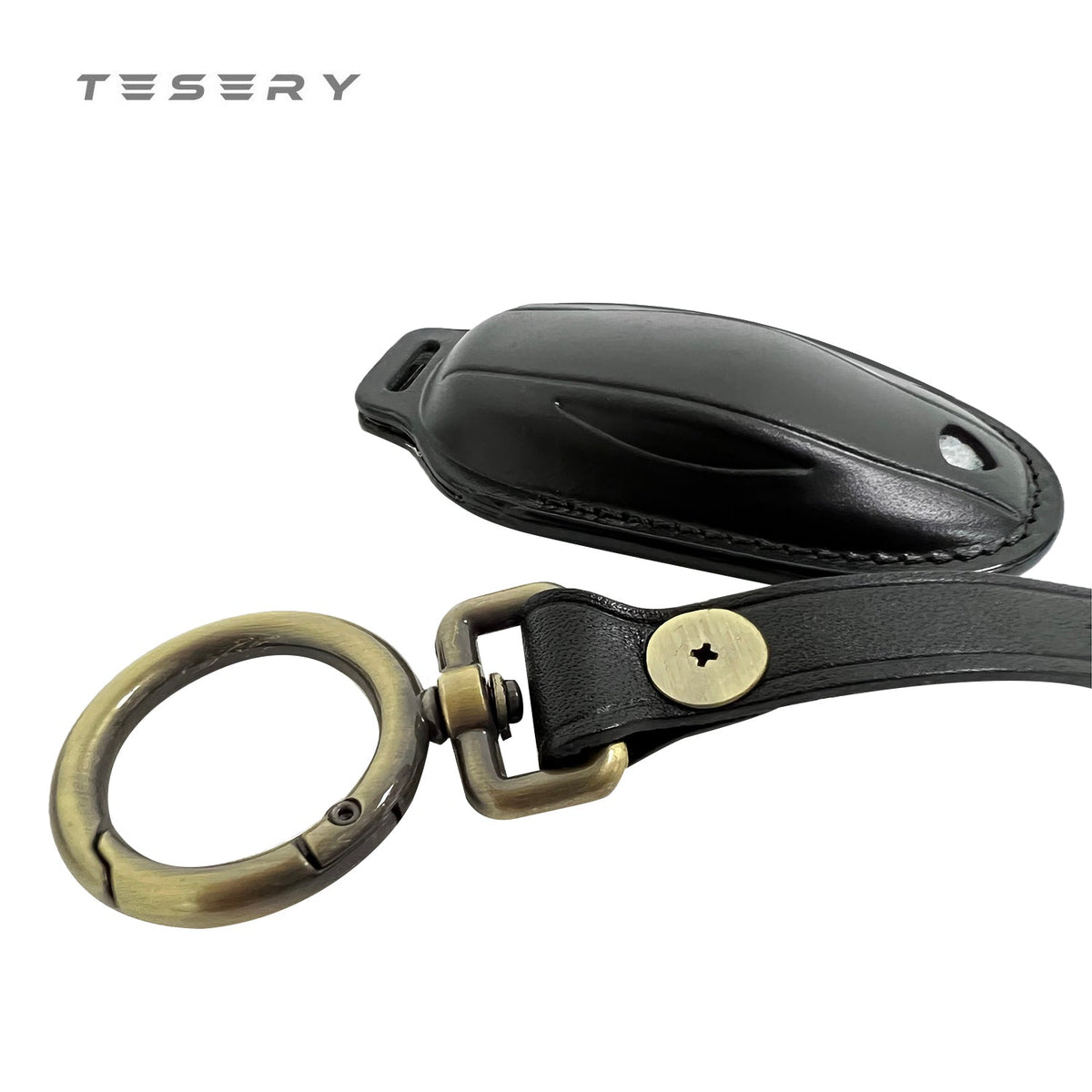 Handmade Leather Keychain for Tesla Model 3/Y