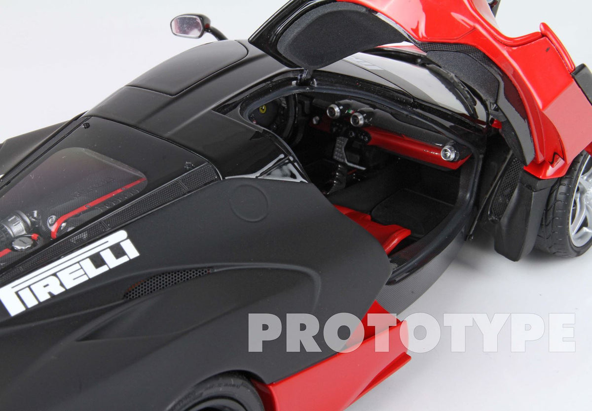 BBR 1:18 Ferrari LaFerrari Test 2012 Open Diecast Rosso Corsa 322 And Matt Black EXCLUSIVE BBR182236ST