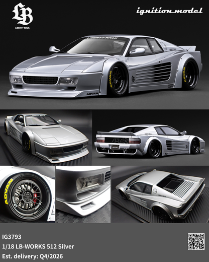 Ignition Model 1:18 LB-WORKS Ferrari 512 Silver IG3793