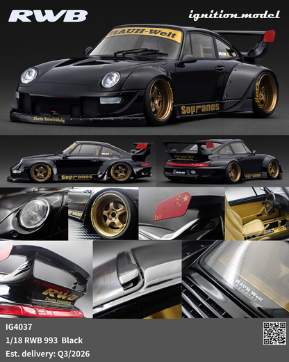 Ignition Model 1:18 Porsche RWB 993 Black IG4037