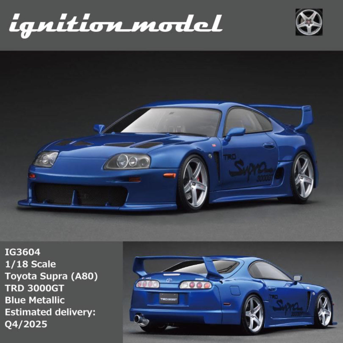 Ignition Model 1:18 Toyota Supra (A80) TRD 3000GT Blue IG3604