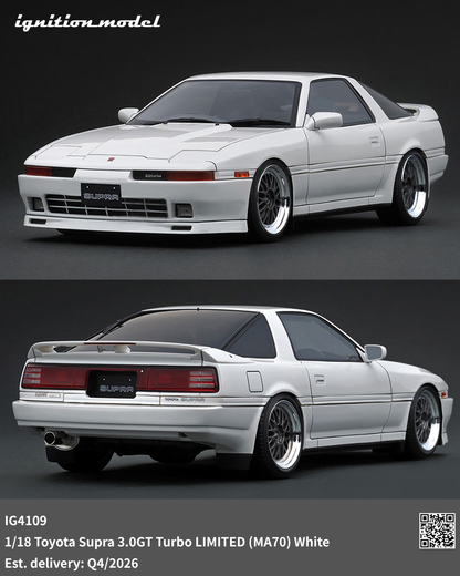 [Preorder] Ignition Model 1:18 Toyota Supra 3.0GT Turbo LIMITED (MA70) White IG4109