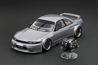 Ignition Model 1:18 PANDEM GT-R (BCNR33) Silver With RB26 engine IG3031