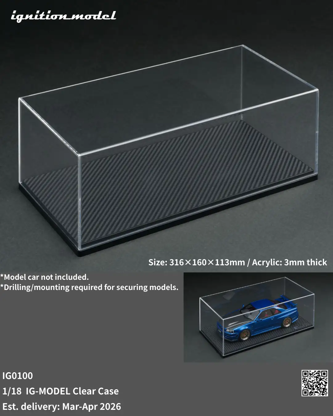 Ignition Model 1:18 Clear Display Case IG0100