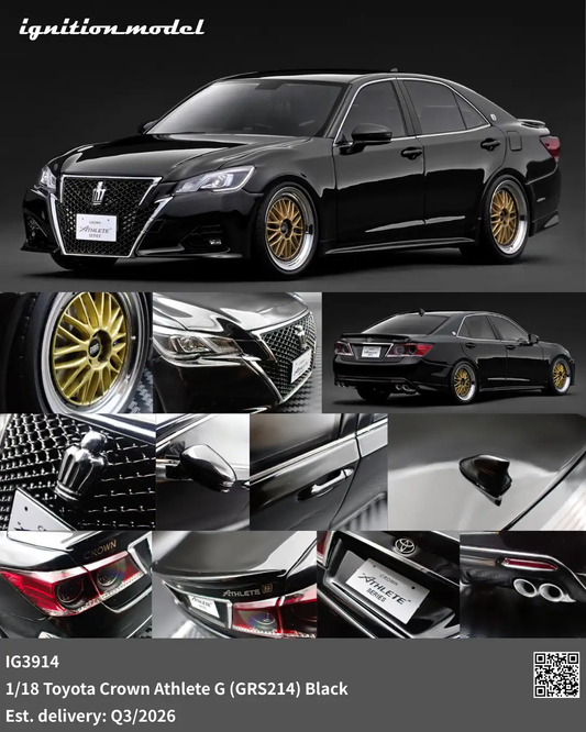[Preorder] Ignition Model 1:18 Toyota Crown Athlete G (GRS214) Black IG3914