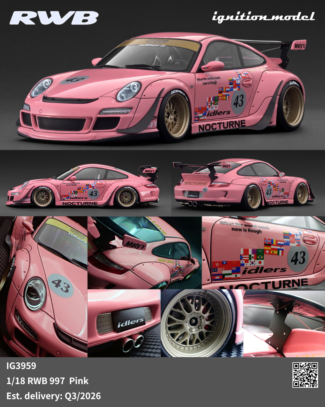 Ignition Model 1:18 Porsche RWB 997 Pink IG3959