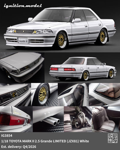 [Preorder] Ignition Model 1:18 TOYOTA MARKⅡ2.5 Grande LIMITED (JZX81) White IG3854