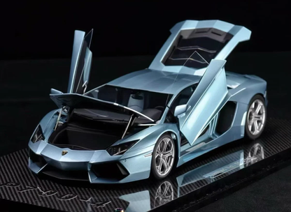 MCM 1:18 Lamborghini Aventador LP700 Fully Open Ice Blue