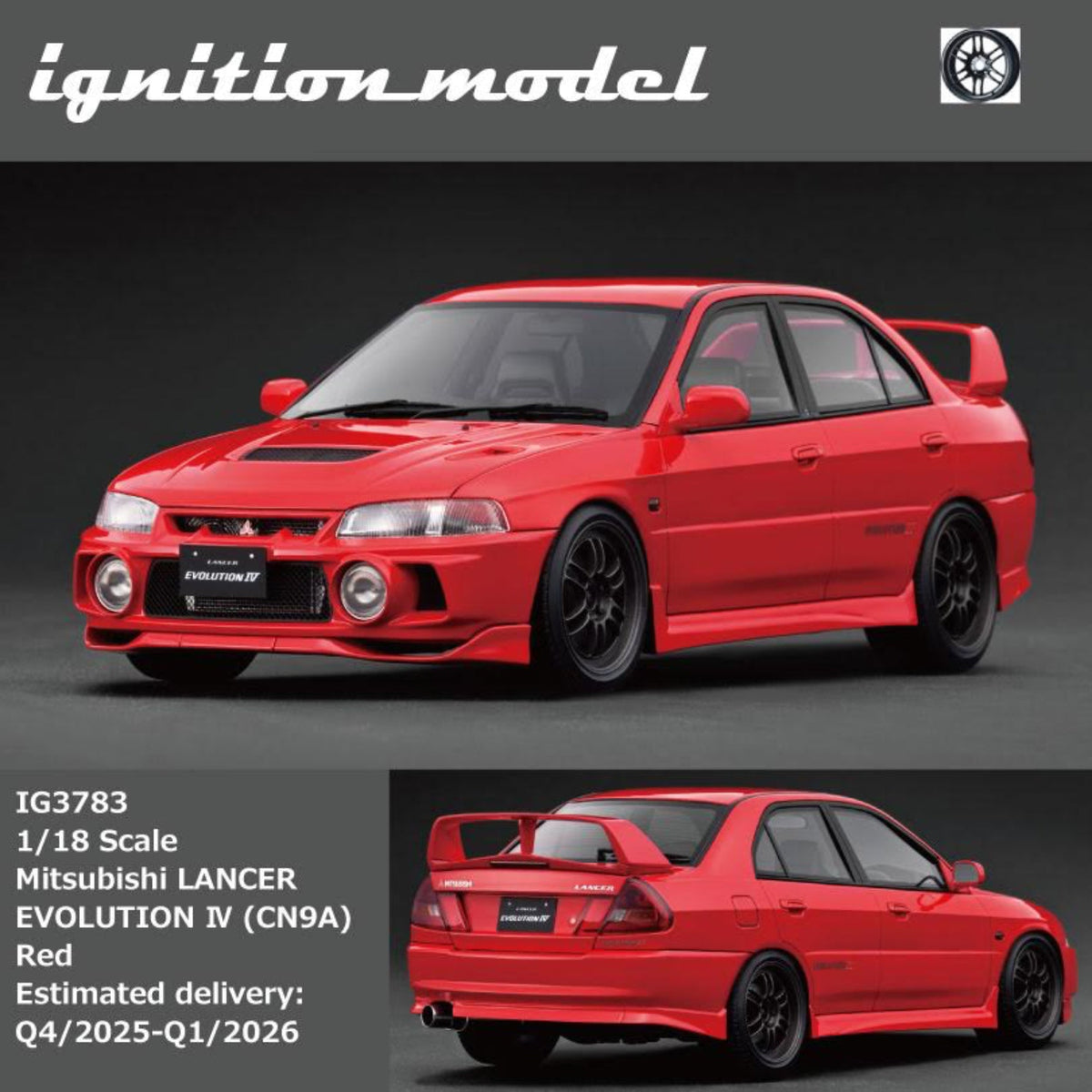 Ignition Model 1:18 Mitsubishi LANCER EVOLUTION Ⅳ (CN9A) Red IG3783