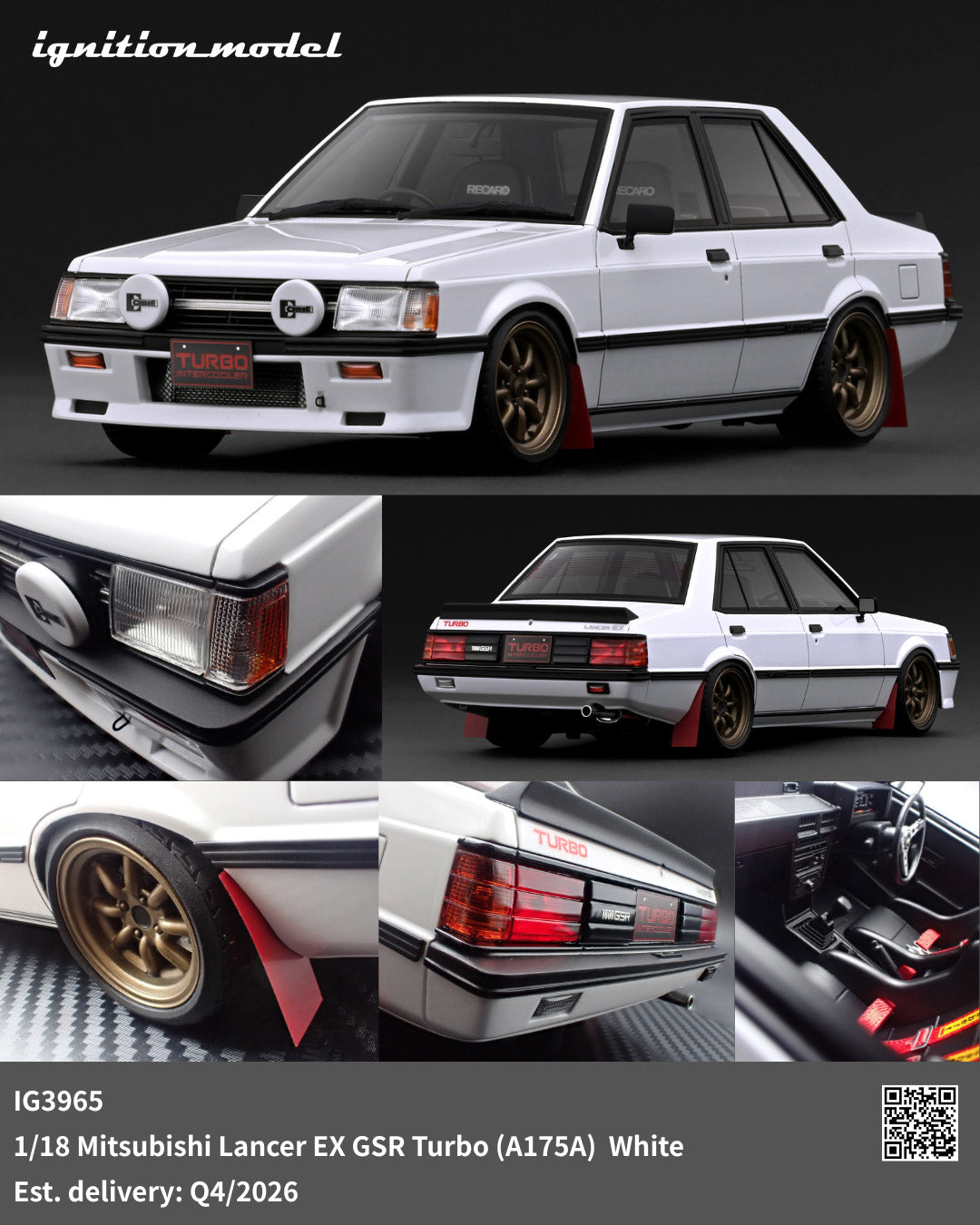 Ignition Model 1:18 Mitsubishi Lancer EX GSR Turbo (A175A) White IG3965