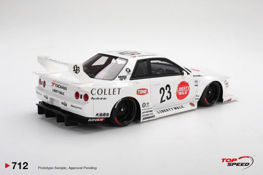 [Preorder] Topspeed 1:18 LBWK Nissan Skyline GT-R (R32) Kaido Works LB-Hinomaru TS0712