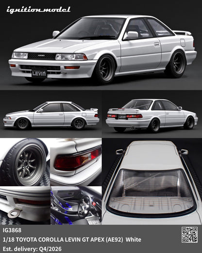 [Preorder] Ignition Model 1:18 TOYOTA COROLLA LEVIN GT APEX (AE92) White IG3868