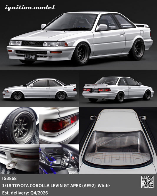 [Preorder] Ignition Model 1:18 TOYOTA COROLLA LEVIN GT APEX (AE92) White IG3868