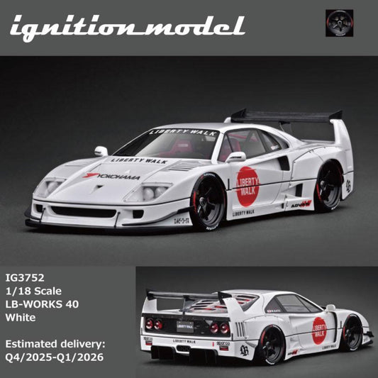 Ignition Model 1:18 LB-Works Ferrari F40 White IG3752