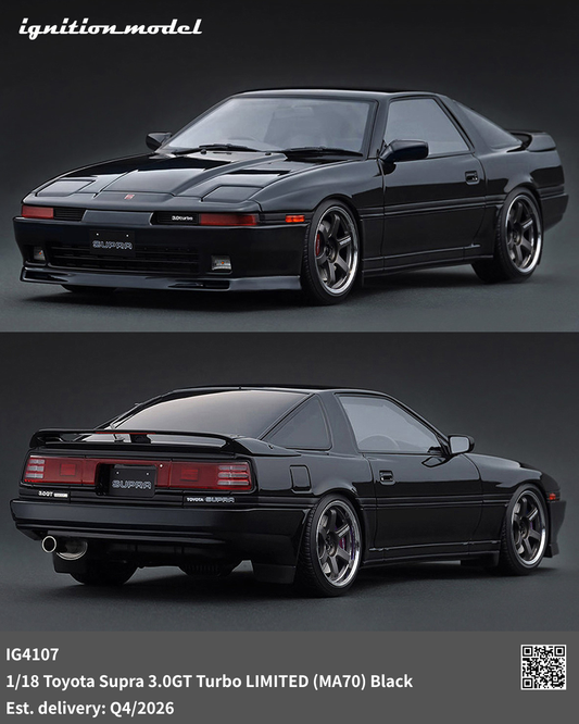 [Preorder] Ignition Model 1:18 Toyota Supra 3.0GT Turbo LIMITED (MA70) Black IG4107