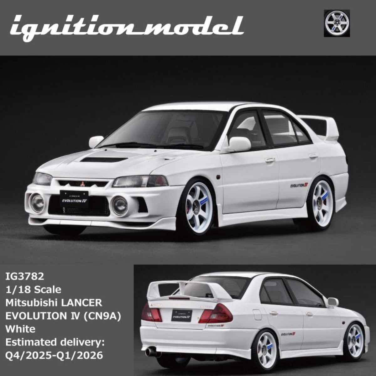 Ignition Model 1:18 Mitsubishi LANCER EVOLUTION Ⅳ (CN9A) White IG3782