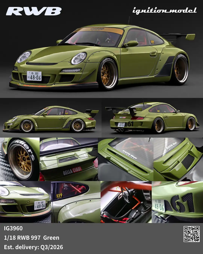 Ignition Model 1:18 Porsche RWB 997 Green  IG3960