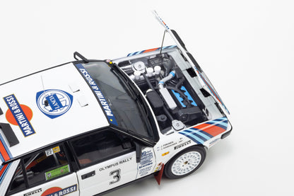 Kyosho 1:18 Lancia Delta HF 4WD 1987 Olympus Rally MARTINI ROSSI Nr. 3 08960E