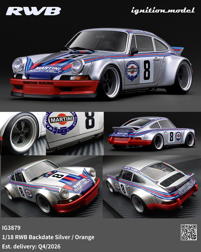 [Preorder] Ignition Model 1:18 PORSCHE RWB Backdate  Silver / Orange IG3879