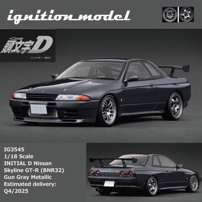 Ignition Model 1:18 INITIAL D Nissan Skyline GT-R (BNR32)  Gun Gray Metallic IG3545