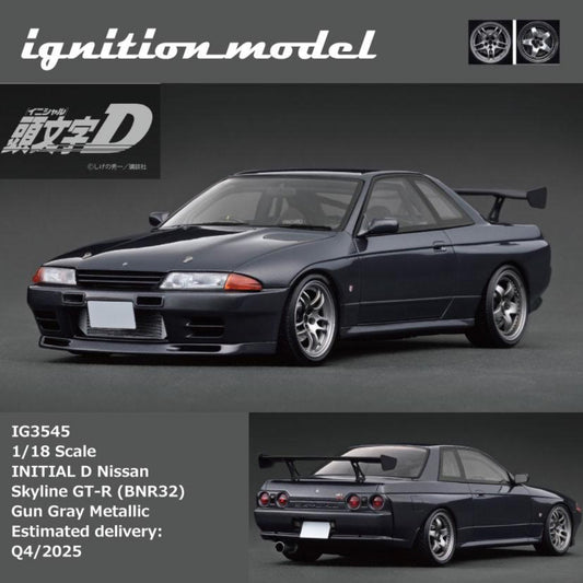 Ignition Model 1:18 INITIAL D Nissan Skyline GT-R (BNR32)  Gun Gray Metallic IG3545