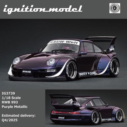 Ignition Model 1:18 Porsche RWB 993 Purple Metallic IG3739