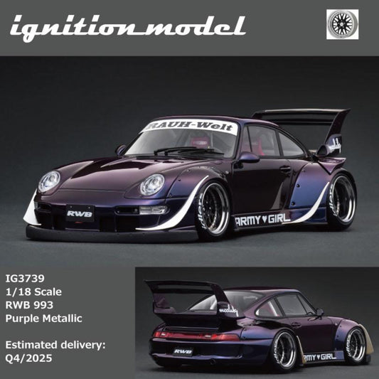 Ignition Model 1:18 Porsche RWB 993 Purple Metallic IG3739