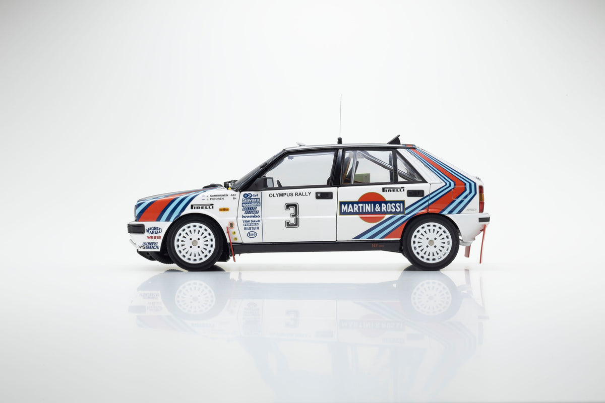 Kyosho 1:18 Lancia Delta HF 4WD 1987 Olympus Rally MARTINI ROSSI Nr. 3 08960E