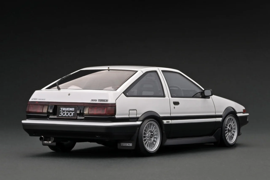 Ignition Model 1:18 Toyota Sprinter Trueno 3Dr GT Apex (AE86) White/Black with Genuine wheels IG3282