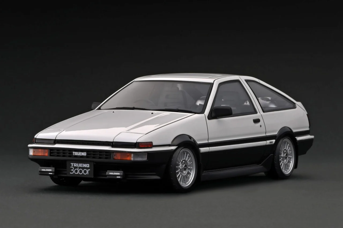 Ignition Model 1:18 Toyota Sprinter Trueno 3Dr GT Apex (AE86) White/Black with Genuine wheels IG3282