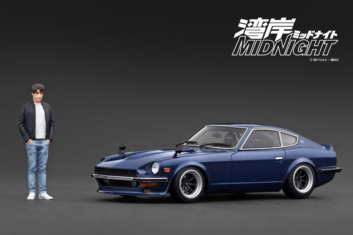 Ignition Model 1:18 NISSAN Fairlady Z (S30) Blue MIDNIGHT Devil's Z With Mr. Akio Asakura IG3591