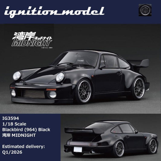 Ignition Model 1:18 Porsche Blackbird (964) Black MIDNIGHT IG3594