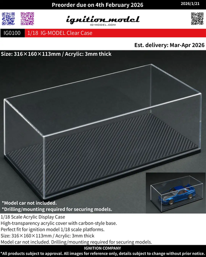 Ignition Model 1:18 Clear Display Case IG0100
