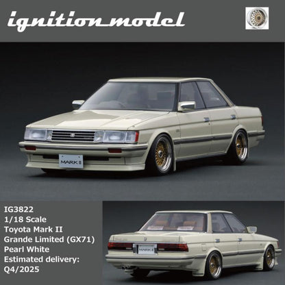 [Preorder] Ignition Model 1:18 Toyota Mark II Grande Limited (GX71)  Pearl White IG3822