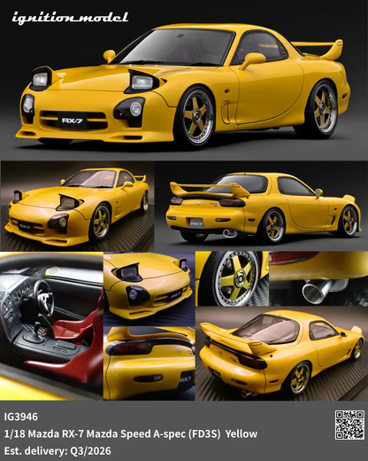 Ignition Model 1:18 Mazda RX-7 Mazda Speed A-spec (FD3S) Yellow IG3946