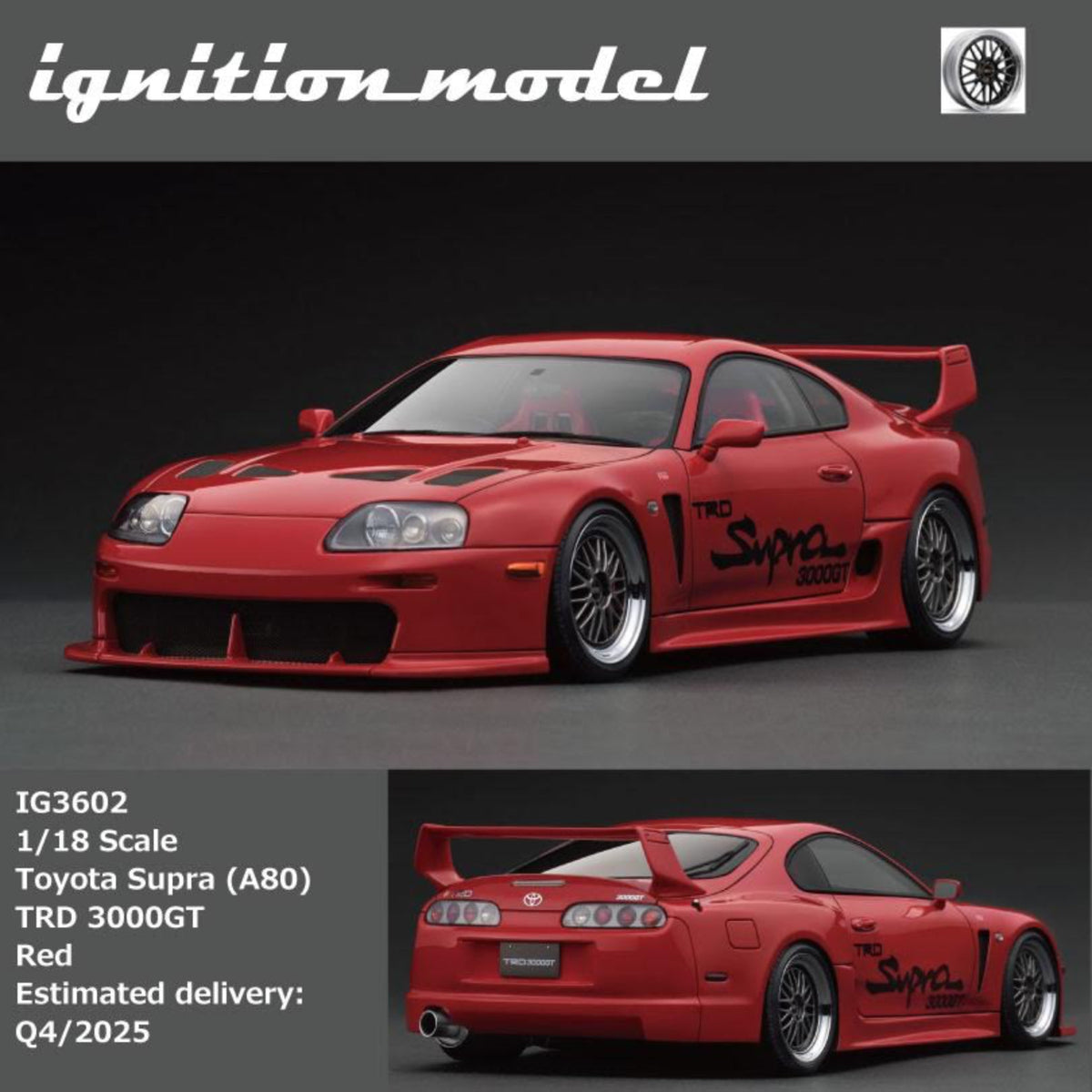 Ignition Model 1:18 Toyota Supra (A80) TRD 3000GT Red IG3602