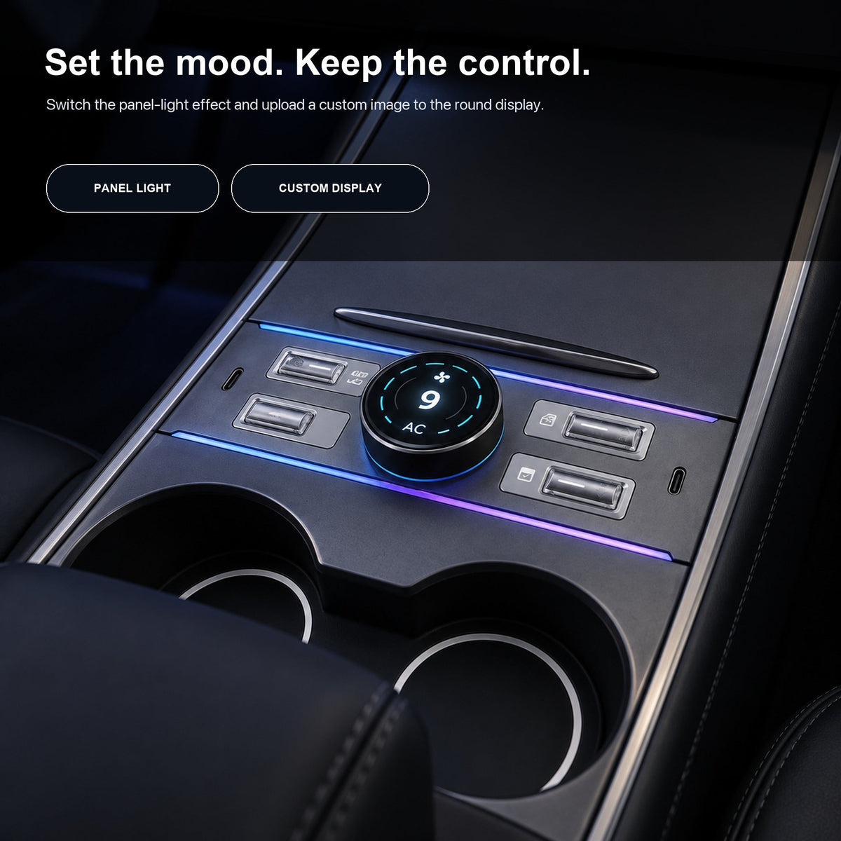 LCD Rotary Control Dock for Tesla Model 3 & Model Y