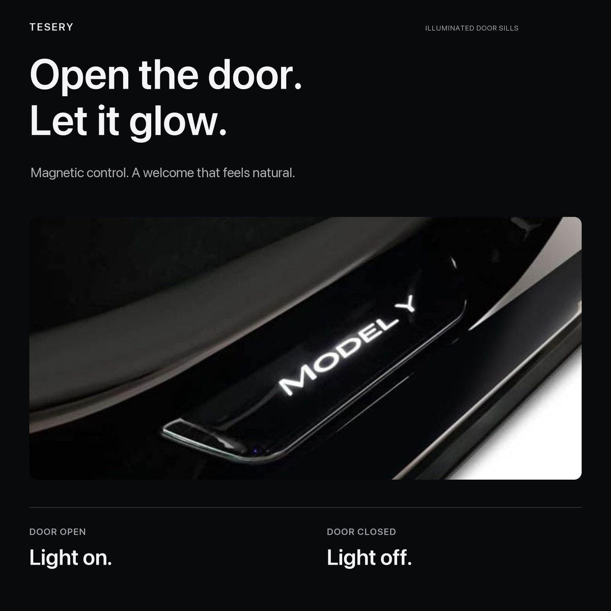 LED illuminated Welcome Pedal Door Sill Protector for Model Y / 3 | TESERY