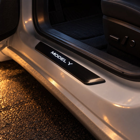 Flash Sale: LED illuminated Welcome Pedal Door Sill Protector for Model 3 | TESERY