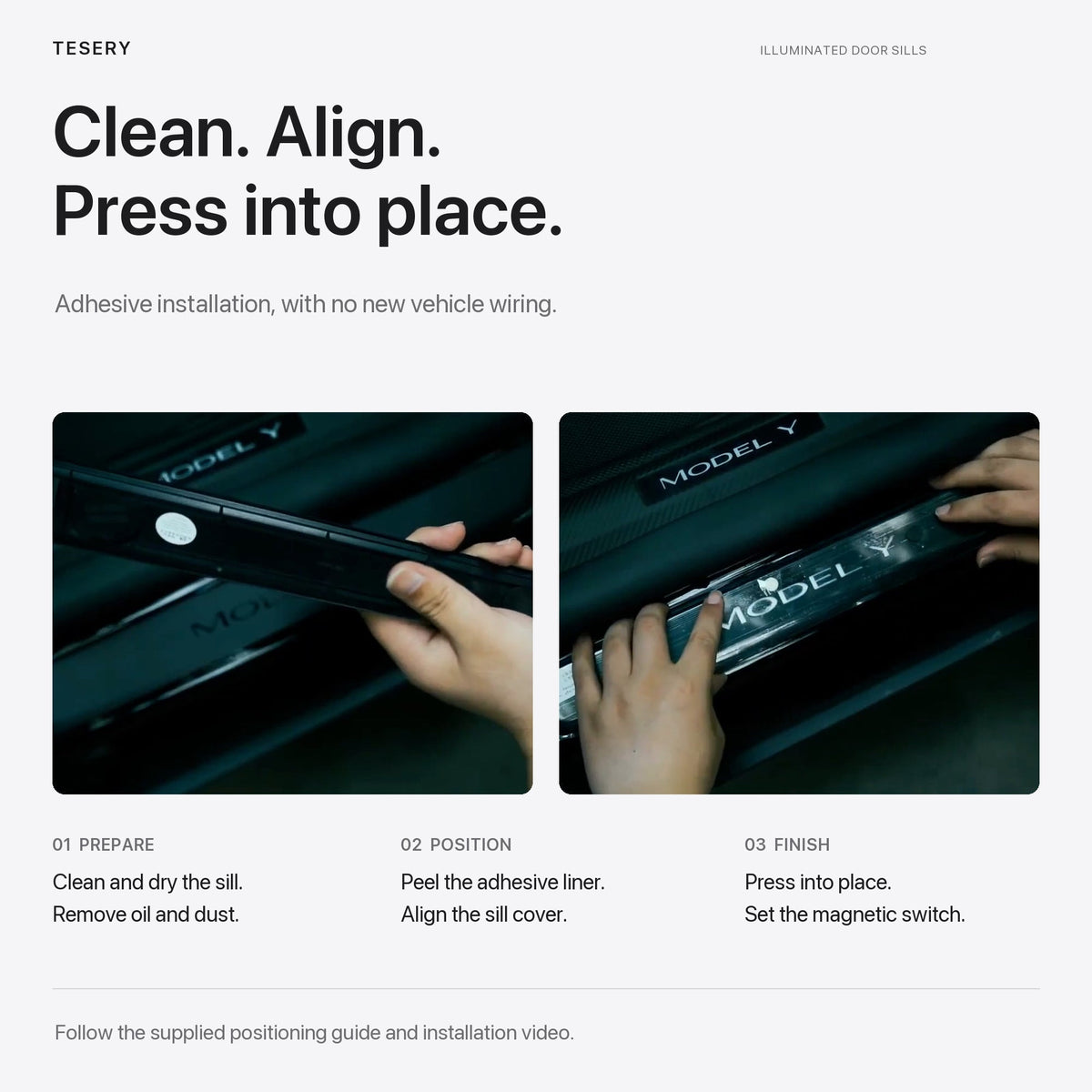 Flash Sale: LED illuminated Welcome Pedal Door Sill Protector for Model 3 | TESERY