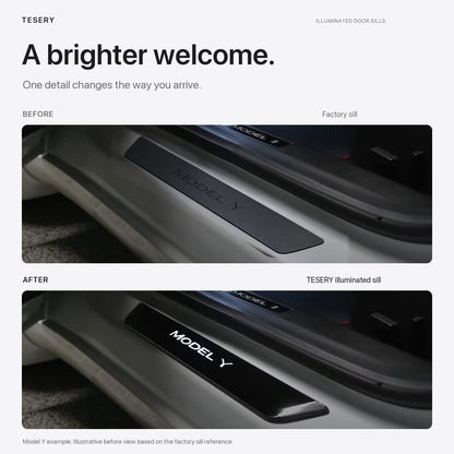 Flash Sale: LED illuminated Welcome Pedal Door Sill Protector for Model 3 | TESERY