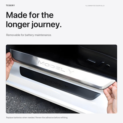 Flash Sale: LED illuminated Welcome Pedal Door Sill Protector for Model 3 | TESERY