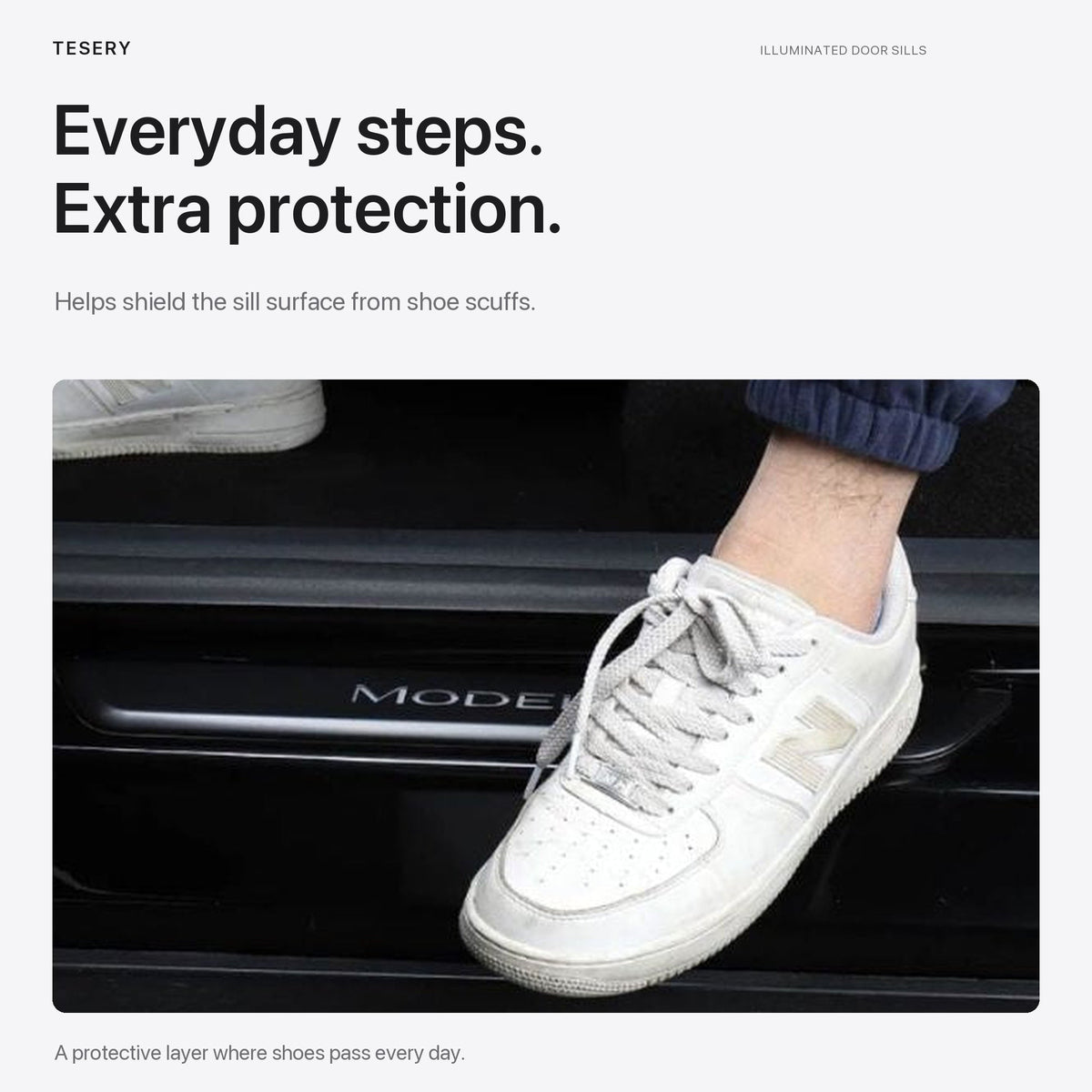 LED illuminated Welcome Pedal Door Sill Protector for Model Y / 3 | TESERY