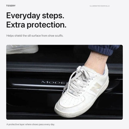 LED illuminated Welcome Pedal Door Sill Protector for Model Y / 3 | TESERY