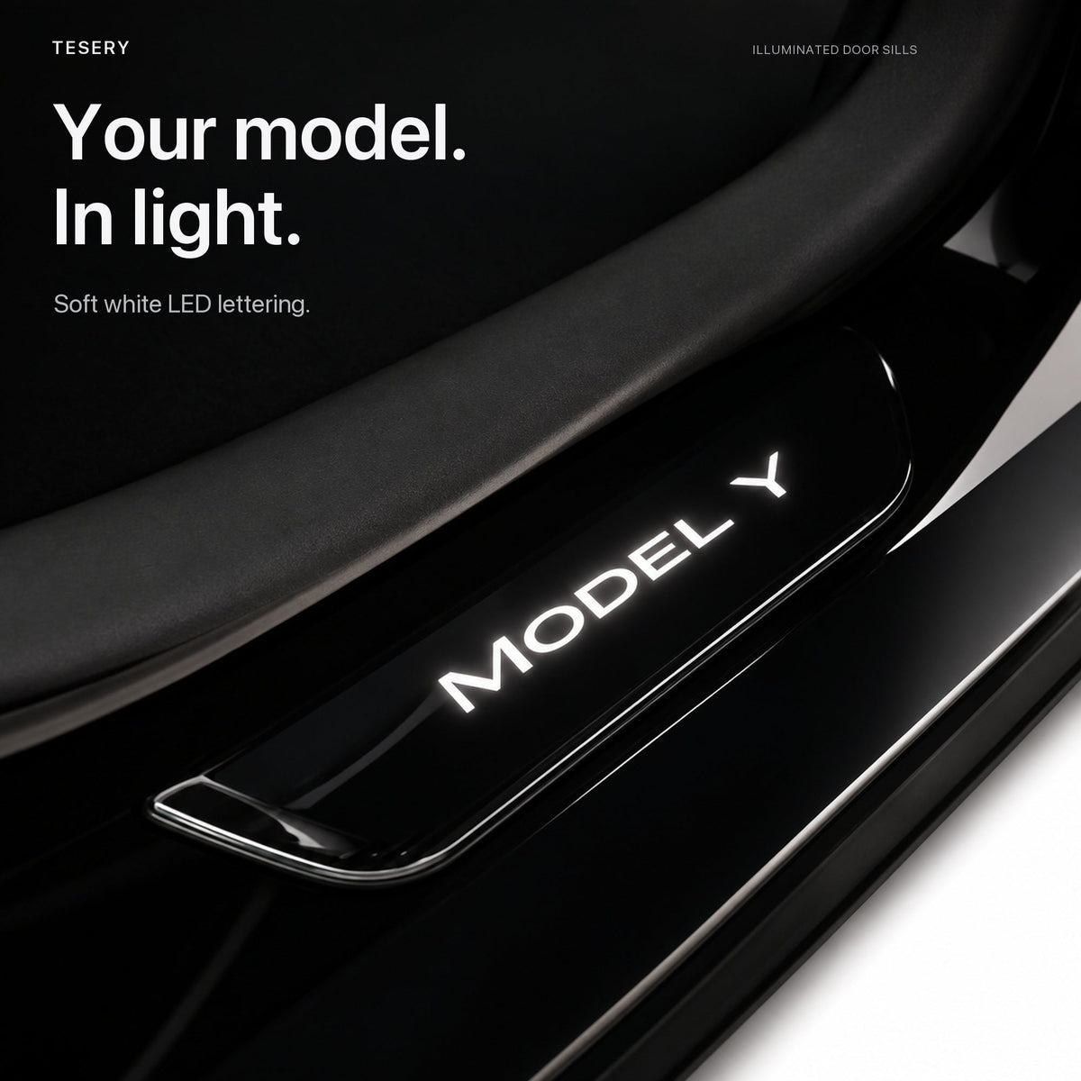 Flash Sale: LED illuminated Welcome Pedal Door Sill Protector for Model 3 | TESERY