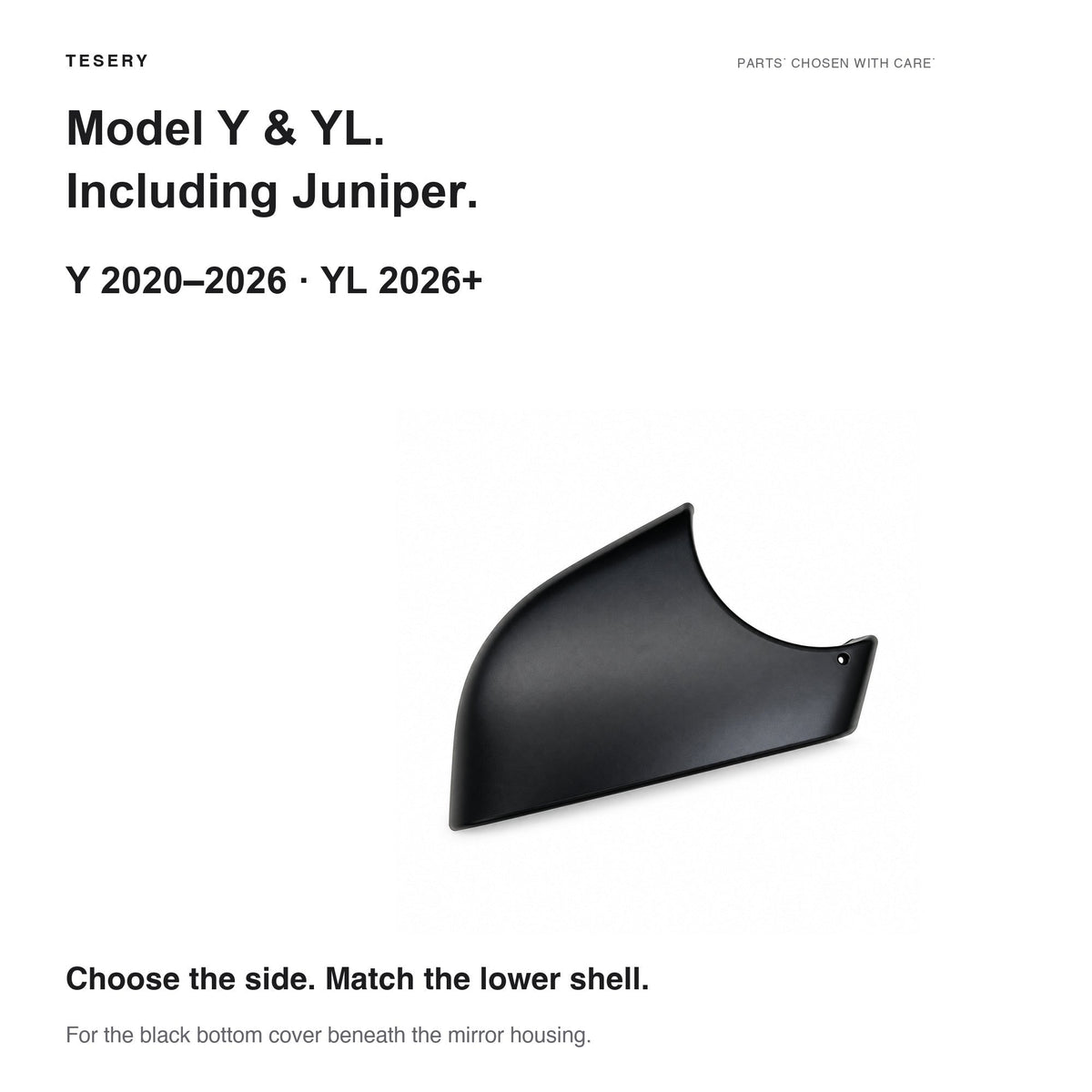 Lower Mirror Cover for Tesla Model Y / YL