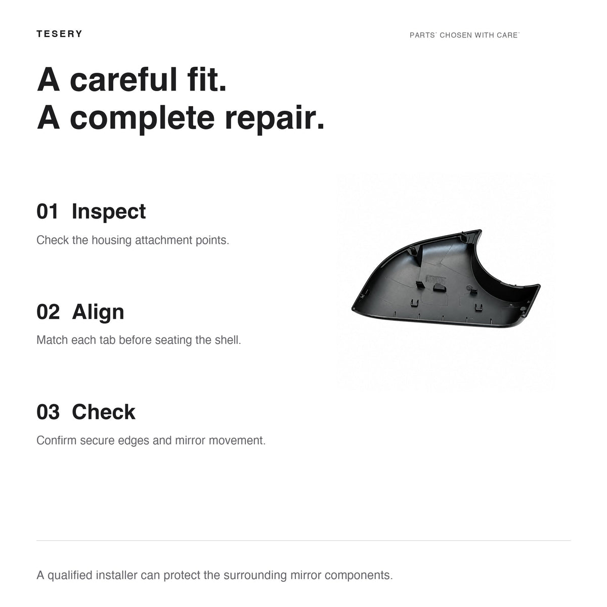 Lower Mirror Cover for Tesla Model Y / YL