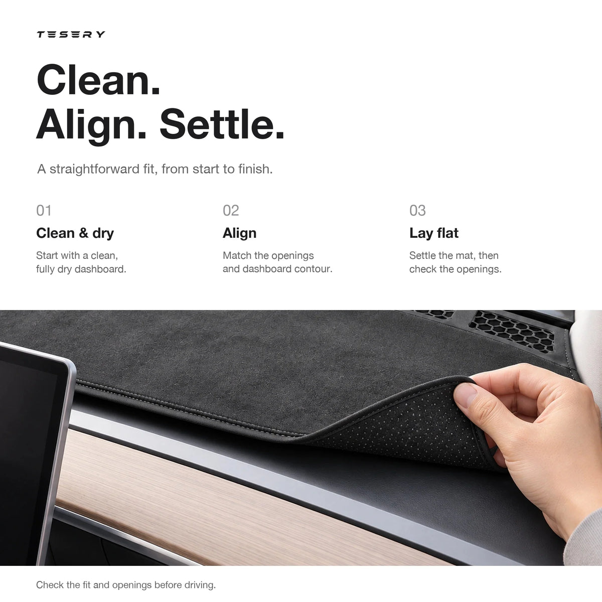 Microfiber Dashboard Cover for Tesla Model 3 & Model Y